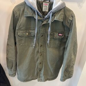 Dickies Sage Green Hooded Shirt Jacket